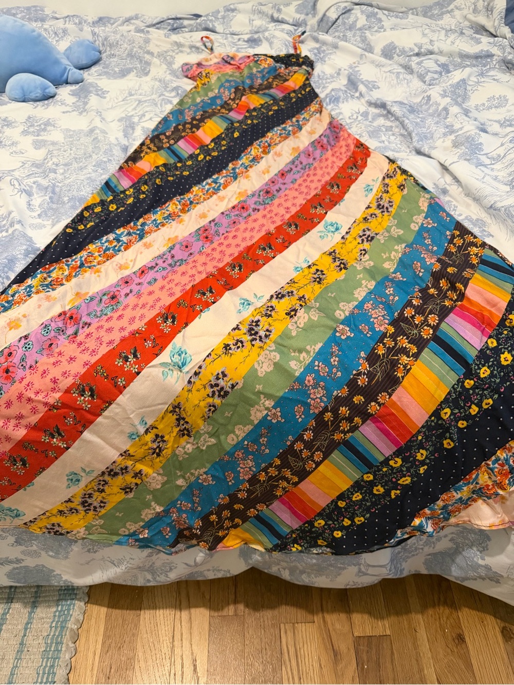 Offer $230 *UNICORN* Free People Patchwork Floral Slip Dress *HARD TO FIND* - Picture 8 of 13
